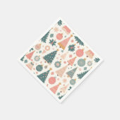 Pastel Christmas Tree Ornaments Holiday Serviette (Ecke)