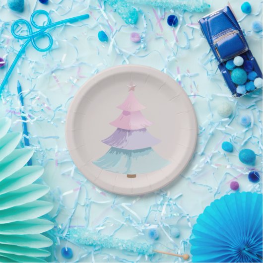 Pastel Christmas Tree Pappteller (Party)