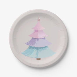 Pastel Christmas Tree Pappteller