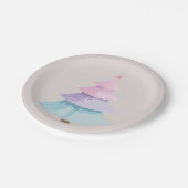 Pastel Christmas Tree Pappteller (Schrägansicht)