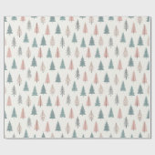 Pastel Christmas Tree Pattern Geschenkpapier (Flach)