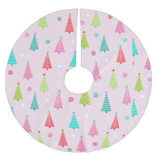 Pastel Christmas Tree Skirt Polyester Weihnachtsbaumdecke