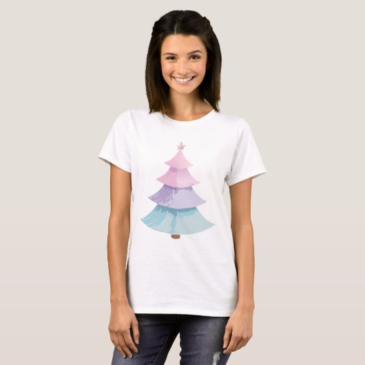 Pastel Christmas Tree T-Shirt (Vorne ganz)