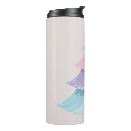 Pastel Christmas Tree Thermosbecher (Nach links gedreht)