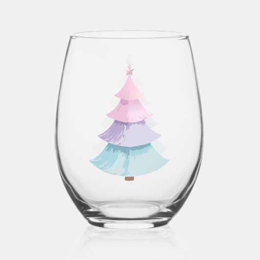 Pastel Christmas Tree Weinglas Ohne Stiel (Vorderseite)
