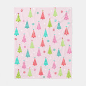 Pastel Christmas Trees Fleece Blanket (Vorderseite)