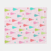 Pastel Christmas Trees Fleece Blanket (Vorderseite (Horizontal))