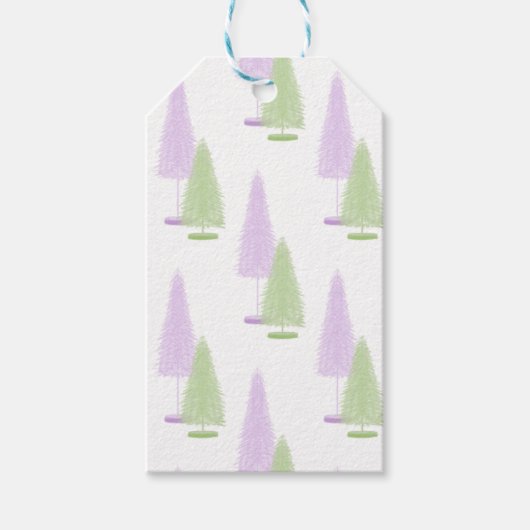 Pastel Christmas Trees Geschenkanhänger (Vorderseite)