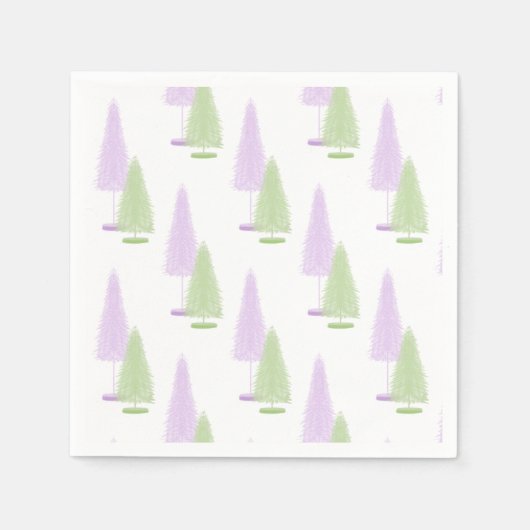 Pastel Christmas Trees Napkin Serviette (Vorderseite)
