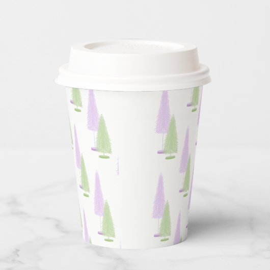 Pastel Christmas Trees Pappbecher (Links)