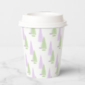 Pastel Christmas Trees Pappbecher (Rückseite)