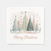 Pastel Christmas Trees Serviette (Vorderseite)
