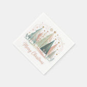 Pastel Christmas Trees Serviette (Ecke)