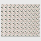 Pastel Christmas Trees Wrapping Paper Geschenkpapier (Flach)