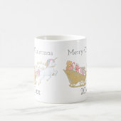 Pastel Christmas Unicorn Santa's Sleigh Kaffeetasse (Mittel)