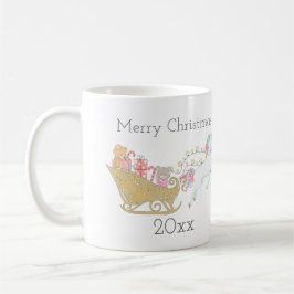 Pastel Christmas Unicorn Santa's Sleigh Kaffeetasse