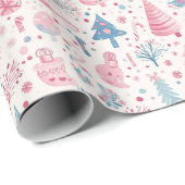 "Pastel Christmas Wonderland Pattern" Geschenkpapier (Rolleneckpunkt)