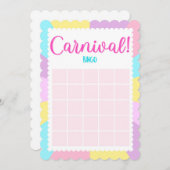 Pastel Circus Baby Duschbingo Spiele Einladung (Vorne/Hinten)