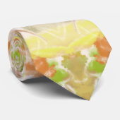Pastel Citrus Aquarell Designer Druckmuster Krawatte (Gerollt)