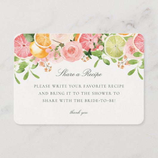 Pastel Citrus Floral Gemeinsame Nutzung eines Reze Begleitkarte (Vorderseite)