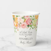 Pastel Citrus Floral Kleine Süsse Kinderdusche Pappbecher (Rückseite)