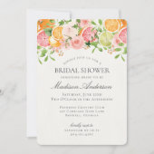Pastel Citrus Floral Main Squeeze Brautparty Einladung (Vorderseite)
