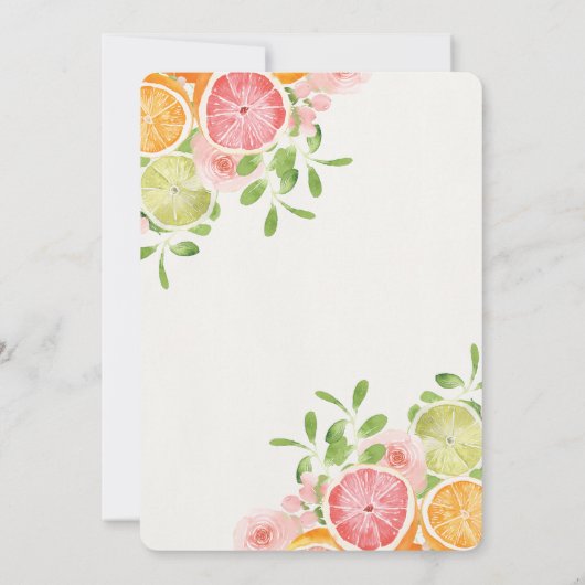 Pastel Citrus Floral Main Squeeze Save the Date Einladung (Rückseite)