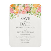 Pastel Citrus Floral Main Squeeze Save the Date Magnet (Vertikal)