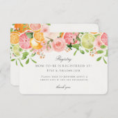 Pastel Citrus Floral Süsse Babyregistrierung Beila Begleitkarte (Vorne/Hinten)