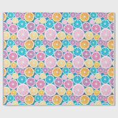 Pastel Citrus Fruchtmuster Geschenkpapier (Flach)