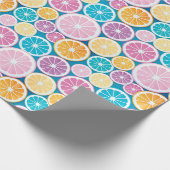 Pastel Citrus Fruchtmuster Geschenkpapier (Ecke)