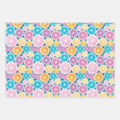 Pastel Citrus Fruchtmuster Geschenkpapier Set (Vorderseite 2)
