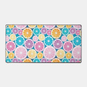 Pastel Citrus Fruchtmuster Schreibtischunterlage (Vorderseite)