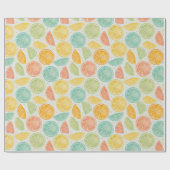 Pastel Citrus Polka Dot Gift Wrap Geschenkpapier (Flach)