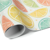 Pastel Citrus Polka Dot Gift Wrap Geschenkpapier (Rolleneckpunkt)