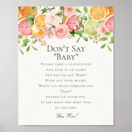 Pastel Citrus Süsse Dont Say Baby Game Poster