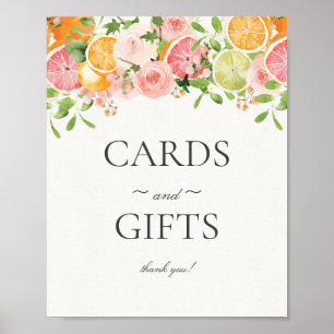 Pastel Citrus Süsse Karten und Geschenke Zeichen Poster