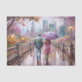Pastel City Rain Walk Decoupage Seidenpapier (Vorderseite)