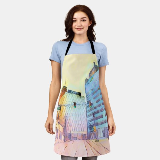 Pastel Cityscape Schürze (Getragen)