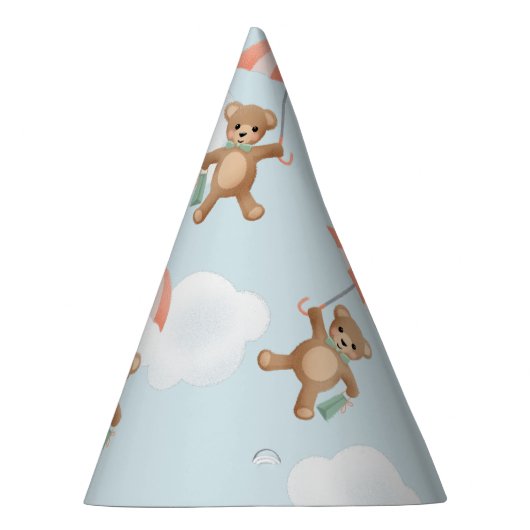 Pastel Classic Teddy Bear Peach Blue Partyhütchen (Rechts)