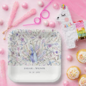 Pastel Classy Verziert Watercolor Peacock Wedding Pappteller (Party)