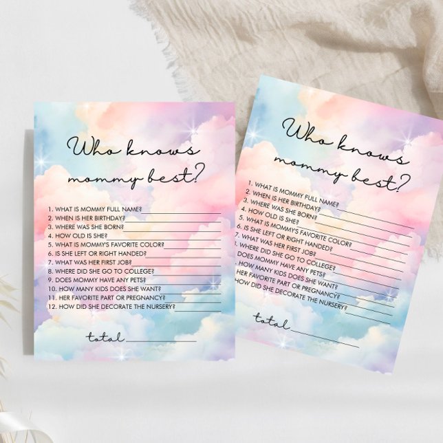Pastel Cloud, die Mommy Best Baby Shower Game kenn (Von Creator hochgeladen)