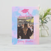 Pastel Clouds Abschluss Era Lover Pink Glitzer Ankündigung (Stehend Vorderseite)