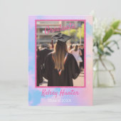 Pastel Clouds Abschluss Era Lover Pink Glitzer Ankündigung (Stehend Vorderseite)