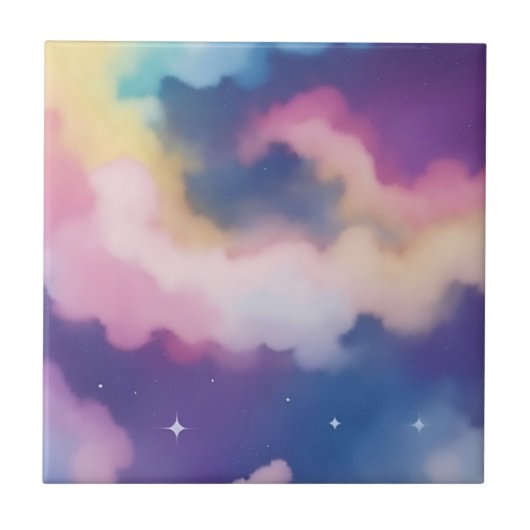 Pastel Clouds auf der Starry Night Sky Fliese (Vorderseite)