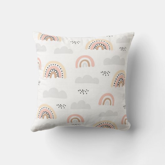 Pastel Clouds & Boho Rainbows Cushion Kissen (Rückseite)
