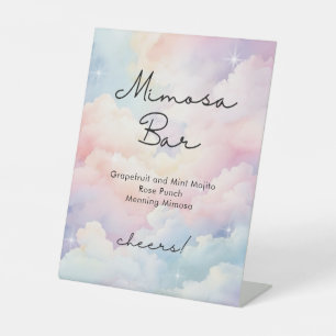 Pastel Clouds Sky Mimosa Bar Brautparty Sockelschild