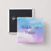 Pastel Clouds und ein Rainbow Birthday Girl Button (Vorne & Hinten)