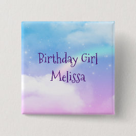 Pastel Clouds und ein Rainbow Birthday Girl Button