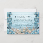 Pastel Coastal Blue Florals Wedding Dankeskarte (Vorderseite)